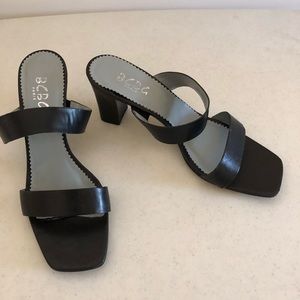 Black BCBG Sandals with 2.75” heel, 6.5